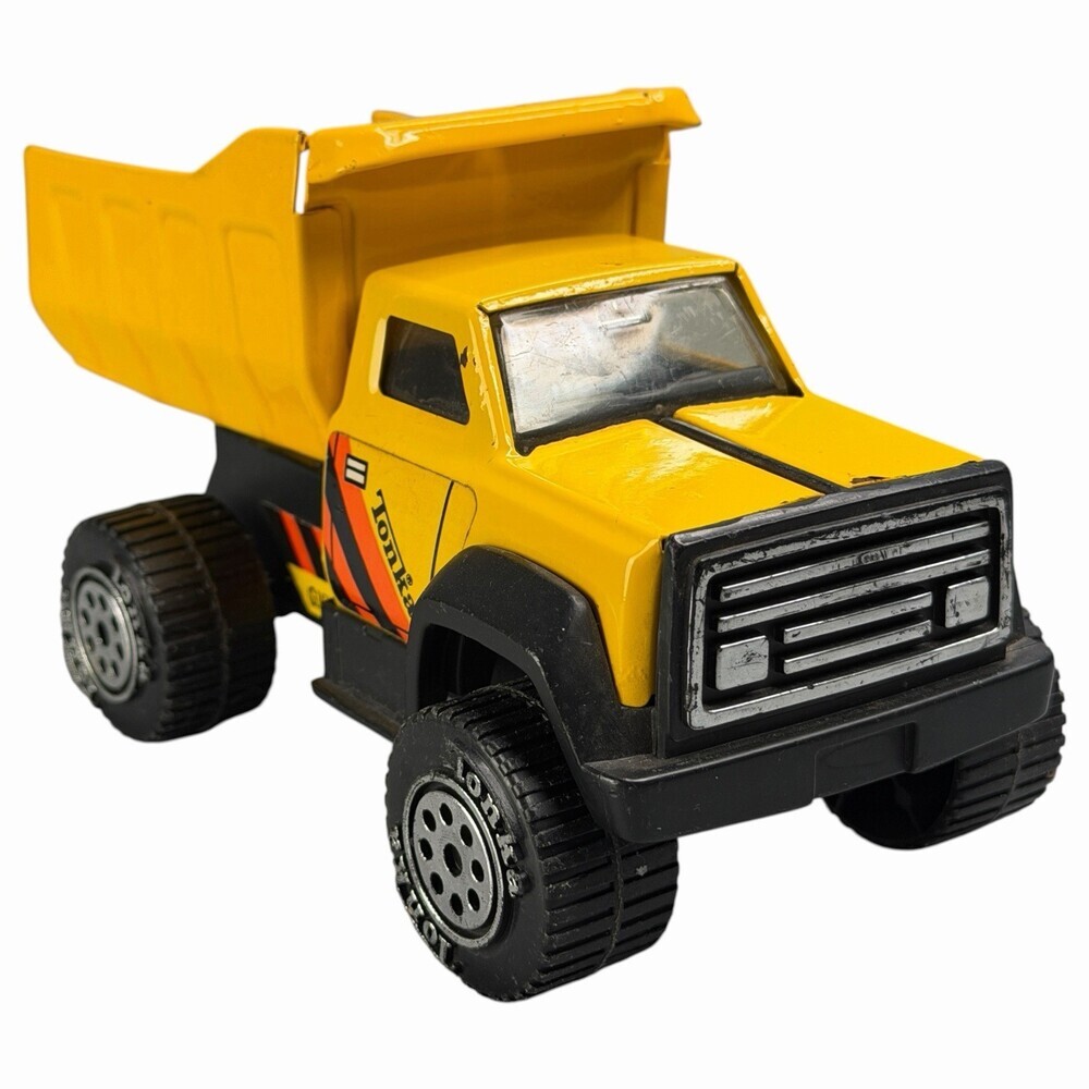 Tonka Dump Truck 7.5" Yellow Metal & Plastic Chassis Toy Construction USA VTG